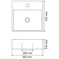vidaXL Lavabo con orificio para grifo cerámica 60,5x42,5x14,5 cm blanco vidaXL Lavabo con orificio para grifo cerámica 60,5x42,5x14,5 cm blanco