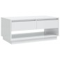 vidaXL Mesa de centro madera contrachapada blanco brillo 102,5x55x44cm vidaXL Mesa de centro madera contrachapada blanco brillo 102,5x55x44cm