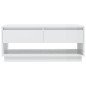 vidaXL Mesa de centro madera contrachapada blanco brillo 102,5x55x44cm vidaXL Mesa de centro madera contrachapada blanco brillo 102,5x55x44cm
