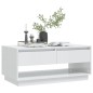 vidaXL Mesa de centro madera contrachapada blanco brillo 102,5x55x44cm vidaXL Mesa de centro madera contrachapada blanco brillo 102,5x55x44cm