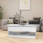 vidaXL Mesa de centro madera contrachapada blanco brillo 102,5x55x44cm vidaXL Mesa de centro madera contrachapada blanco brillo 102,5x55x44cm