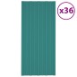 vidaXL Panel para tejado acero galvanizado verde 36 unidades 100x45 cm vidaXL Panel para tejado acero galvanizado verde 36 unidades 100x45 cm