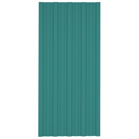 vidaXL Panel para tejado acero galvanizado verde 36 unidades 100x45 cm