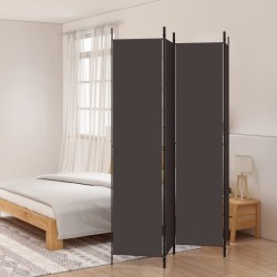  vidaXL Biombo divisor de 4 paneles de tela marrón 200x220 cm