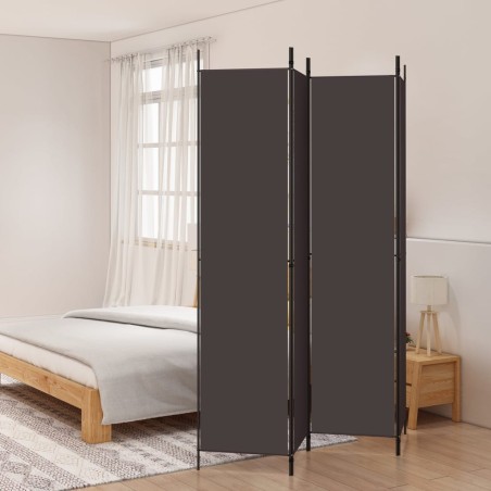  vidaXL Biombo divisor de 4 paneles de tela marrón 200x220 cm