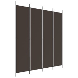  vidaXL Biombo divisor de 4 paneles de tela marrón 200x220 cm