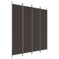vidaXL Biombo divisor de 4 paneles de tela marrón 200x220 cm vidaXL Biombo divisor de 4 paneles de tela marrón 200x220 cm