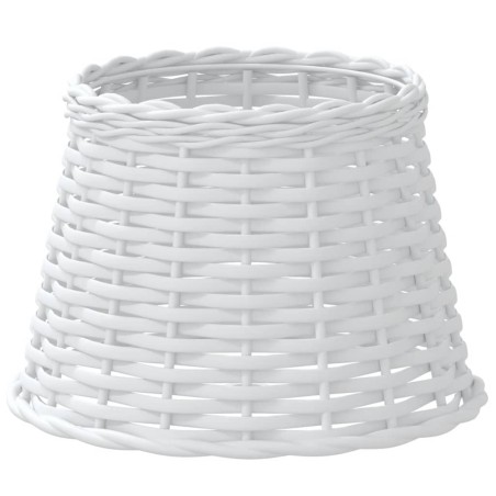 vidaXL Pantalla para lámpara mimbre blanco Ø25x17 cm