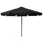 vidaXL Sombrilla de jardín con palo de madera negro 330 cm vidaXL Sombrilla de jardín con palo de madera negro 330 cm