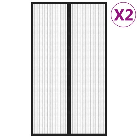 vidaXL Mosquiteras para puerta bloque magnético 2 uds negro 200x80 cm
