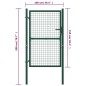 vidaXL Puerta de valla de acero verde 100x150 cm vidaXL Puerta de valla de acero verde 100x150 cm