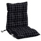 vidaXL Cojines de silla respaldo bajo 4 uds tela Oxford cuadros negro vidaXL Cojines de silla respaldo bajo 4 uds tela Oxford cuadros negro