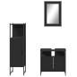 vidaXL Juego de muebles de baño 3 pzas madera contrachapada negro vidaXL Juego de muebles de baño 3 pzas madera contrachapada negro