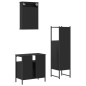 vidaXL Juego de muebles de baño 3 pzas madera contrachapada negro vidaXL Juego de muebles de baño 3 pzas madera contrachapada negro