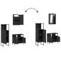 vidaXL Juego de muebles de baño 3 pzas madera contrachapada negro vidaXL Juego de muebles de baño 3 pzas madera contrachapada negro