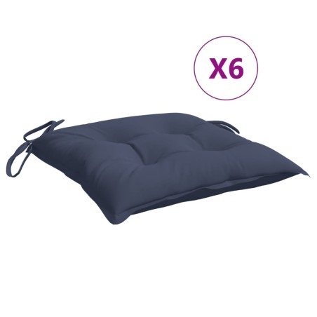 vidaXL Cojines para silla 6 uds tela Oxford azul marino 50x50x7 cm