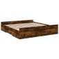 vidaXL Cama con cajones madera de ingeniería roble ahumado 180x200 cm vidaXL Cama con cajones madera de ingeniería roble ahumado 180x200 cm