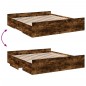 vidaXL Cama con cajones madera de ingeniería roble ahumado 180x200 cm vidaXL Cama con cajones madera de ingeniería roble ahumado 180x200 cm