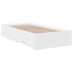 vidaXL Cama con cajones madera de ingeniería blanca 75x190 cm