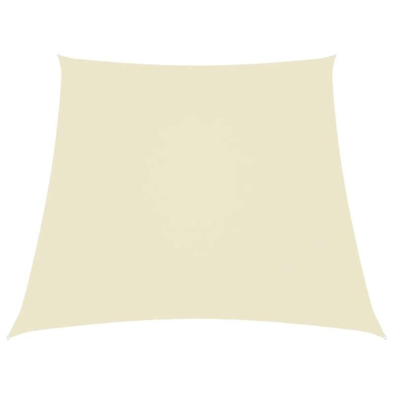 vidaXL Toldo de vela trapezoidal de tela oxford color crema 3/5x4 m