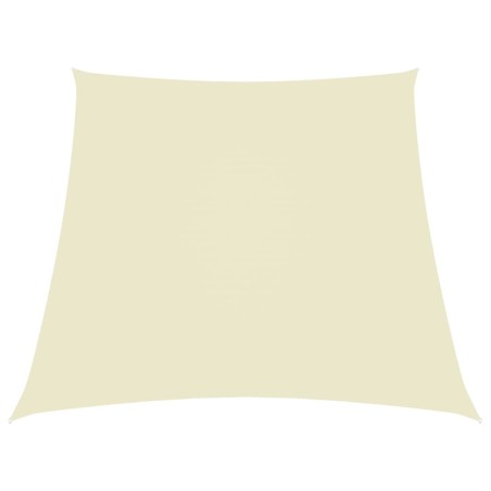 vidaXL Toldo de vela trapezoidal de tela oxford color crema 3/5x4 m