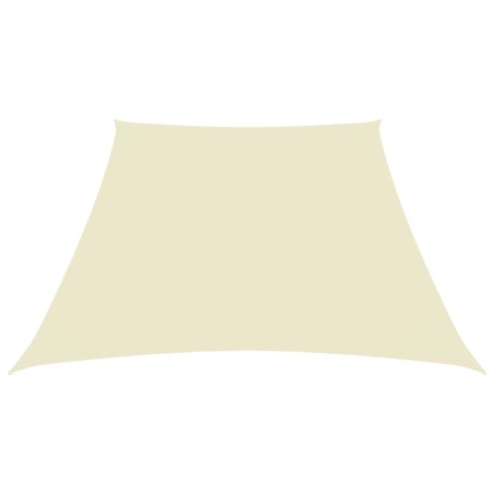 vidaXL Toldo de vela trapezoidal de tela oxford color crema 3/5x4 m