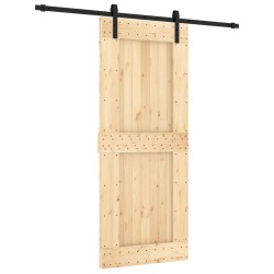 vidaXL Puerta corredera con herrajes madera maciza de pino 85x210 cm