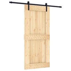 vidaXL Puerta corredera con herrajes madera maciza de pino 95x210 cm