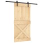 vidaXL Puerta corredera con herrajes madera maciza de pino 100x210 cm vidaXL Puerta corredera con herrajes madera maciza de pino 100x210 cm