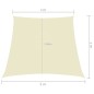 vidaXL Toldo de vela trapezoidal de tela oxford color crema 3/5x4 m