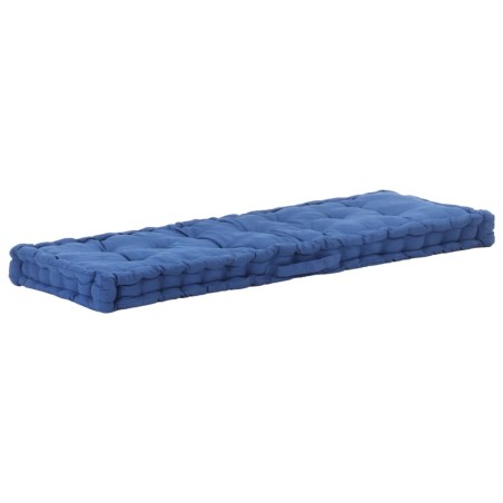vidaXL Cojín para palés algodón azul claro 120x40x7 cm 