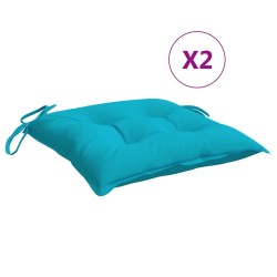 vidaXL Cojines para silla 2 unidades tela turquesa 40x40x7 cm