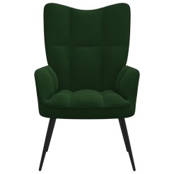 vidaXL Silla de relajación de terciopelo verde oscuro