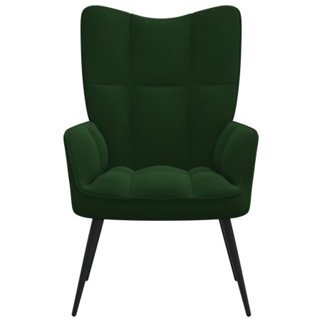 vidaXL Silla de relajación de terciopelo verde oscuro