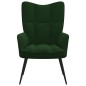 vidaXL Silla de relajación de terciopelo verde oscuro vidaXL Silla de relajación de terciopelo verde oscuro