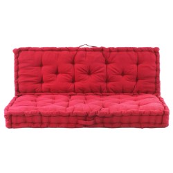 vidaXL Cojines para muebles de palés 2 unidades algodón burdeos
