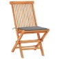 vidaXL Set de bistró 3 pzas con cojines grises madera maciza de teca 
