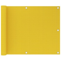 vidaXL Toldo para balcón HDPE amarillo 75x600 cm 