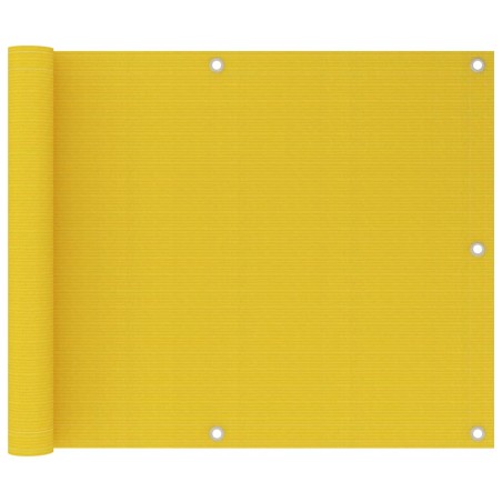 vidaXL Toldo para balcón HDPE amarillo 75x600 cm 