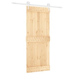vidaXL Puerta corredera con herrajes madera maciza de pino 85x210 cm