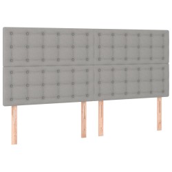 vidaXL Cabeceros 4 unidades de tela gris claro 80x5x78/88 cm
