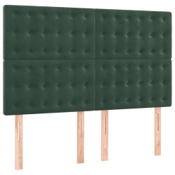 vidaXL Cabeceros 4 unidades terciopelo verde oscuro 72x5x78/88 cm
