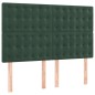 vidaXL Cabeceros 4 unidades terciopelo verde oscuro 72x5x78/88 cm