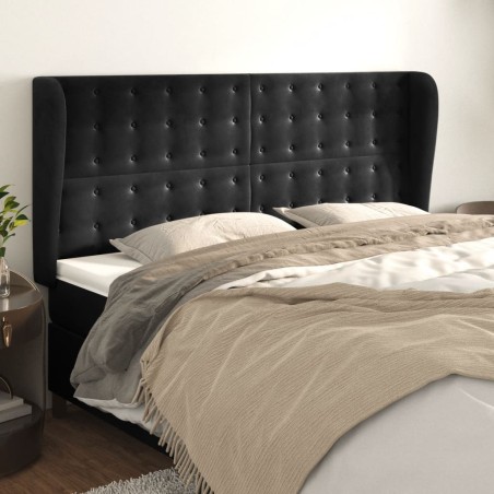 vidaXL Cabecero con orejas de terciopelo gris claro 163x23x118/128 cm