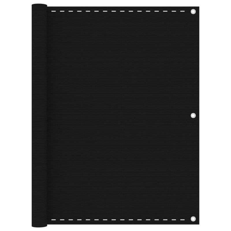vidaXL Toldo para balcón HDPE negro 120x400 cm