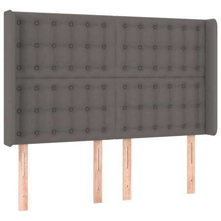 vidaXL Cabecero con orejas cuero sintético gris 147x16x118/128cm