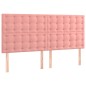 vidaXL Cabecero con luces LED terciopelo rosa 160x5x118/128 cm vidaXL Cabecero con luces LED terciopelo rosa 160x5x118/128 cm