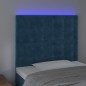 vidaXL Cabecero con luces LED terciopelo azul oscuro 80x5x118/128 cm vidaXL Cabecero con luces LED terciopelo azul oscuro 80x5x118/128 cm