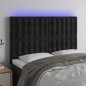 vidaXL Cabecero con luces LED terciopelo negro 144x5x118/128 cm vidaXL Cabecero con luces LED terciopelo negro 144x5x118/128 cm