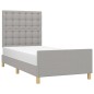 vidaXL Estructura de cama con cabecero de tela gris claro 80x200 cm vidaXL Estructura de cama con cabecero de tela gris claro 80x200 cm